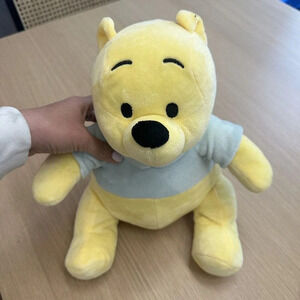 Disney Baby Winnie the Pooh aqua blue shirt Stuffed Animal Plush sitting